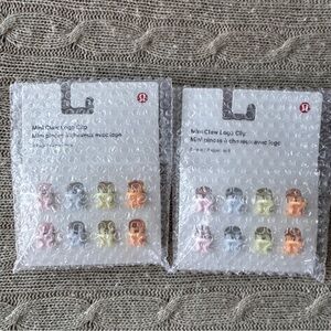 NWT Lululemon 16pc Mini Claw Logo Clip Bundle, Rainbow Pastels